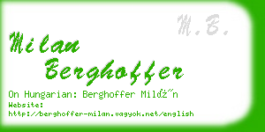 milan berghoffer business card